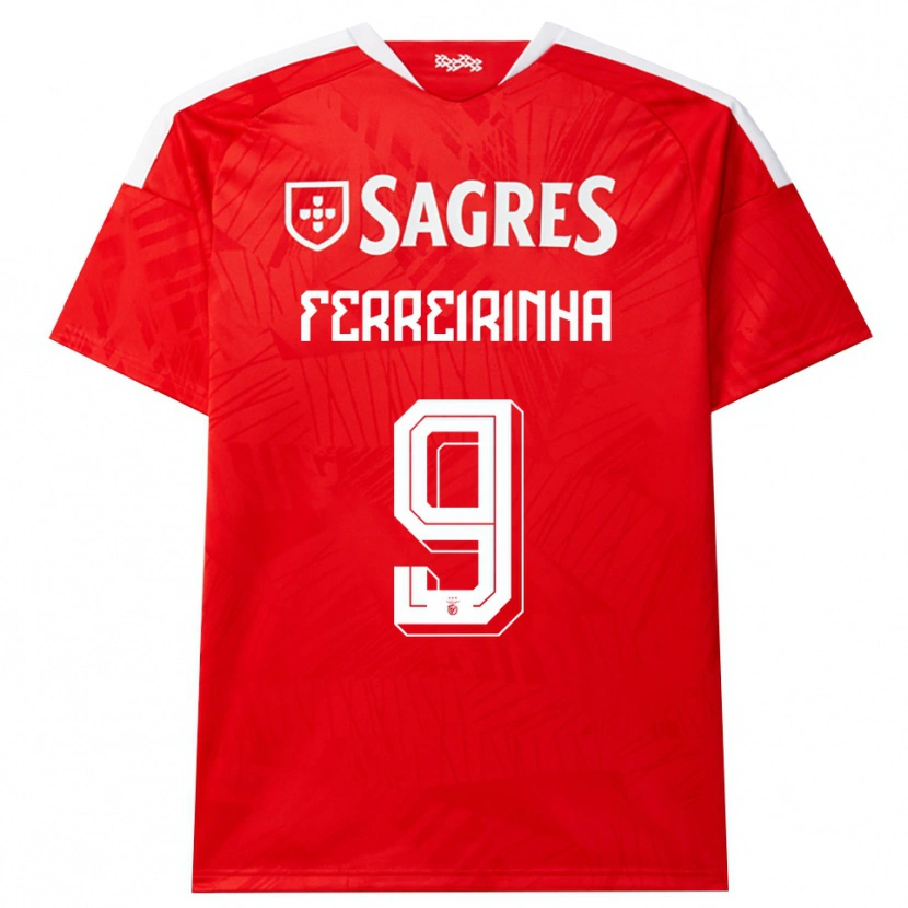 Danxen Barn Afonso Ferreirinha #9 Röd Vit Gul Hemmatröja Matchtröjor 2026/27 Tröjor T-Tröja