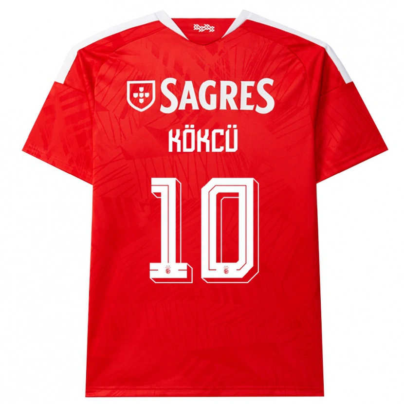 Danxen Barn Orkun Kokcu #10 Röd Vit Gul Hemmatröja Matchtröjor 2026/27 Tröjor T-Tröja