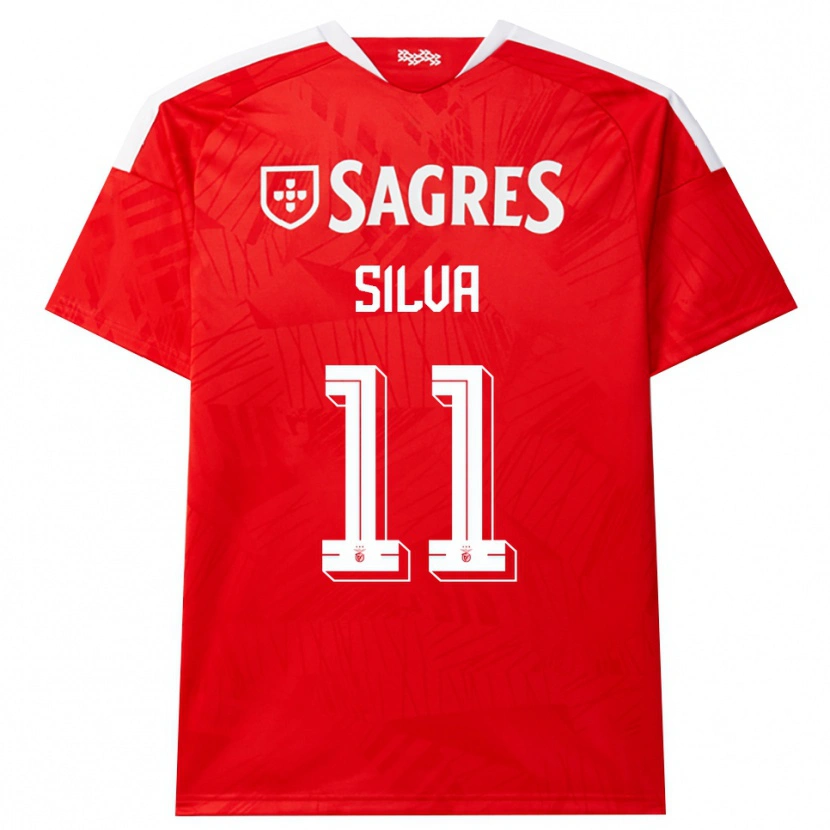 Danxen Barn Jéssica Silva #11 Röd Vit Gul Hemmatröja Matchtröjor 2026/27 Tröjor T-Tröja