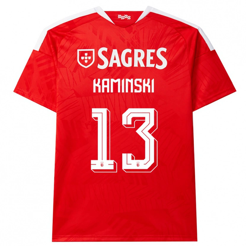 Danxen Barn Jakub Kamiński #13 Röd Vit Gul Hemmatröja Matchtröjor 2026/27 Tröjor T-Tröja