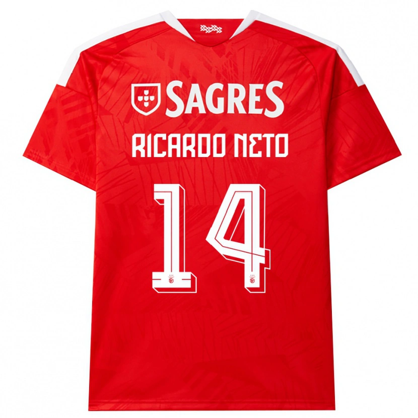 Danxen Barn Ricardo Neto #14 Röd Vit Gul Hemmatröja Matchtröjor 2026/27 Tröjor T-Tröja