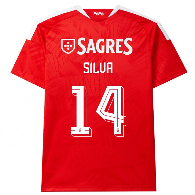 Danxen Barn Gonçalo Silva #14 Röd Vit Gul Hemmatröja Matchtröjor 2026/27 Tröjor T-Tröja