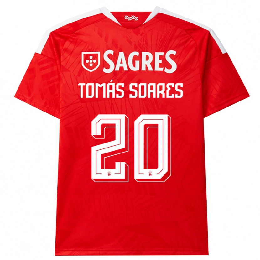 Danxen Barn Tomás Soares #20 Röd Vit Gul Hemmatröja Matchtröjor 2026/27 Tröjor T-Tröja