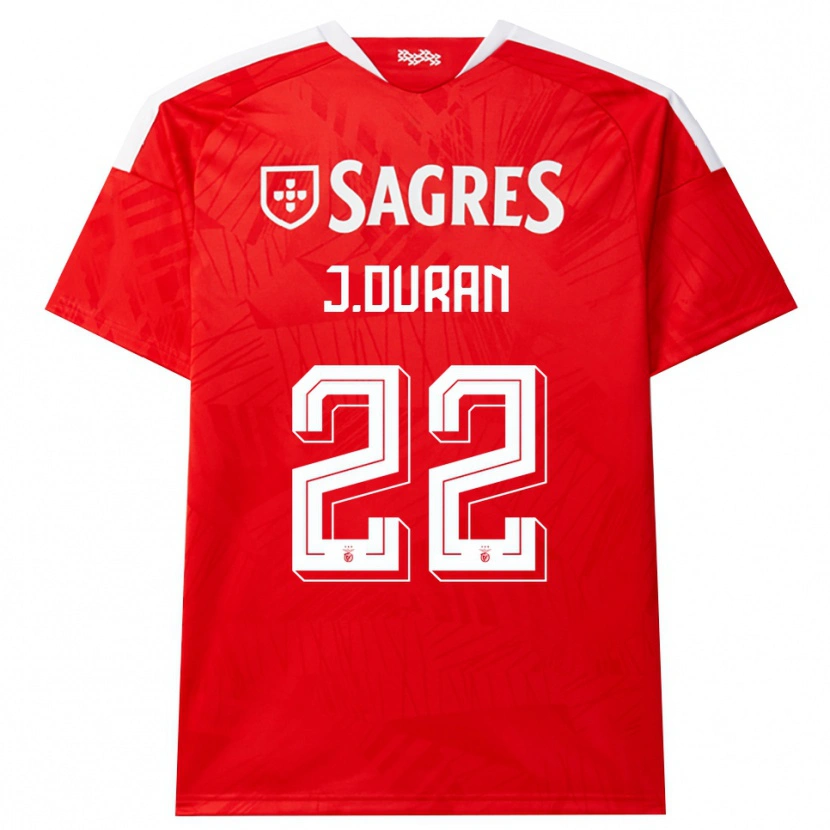 Danxen Barn Jhon Durán #22 Röd Vit Gul Hemmatröja Matchtröjor 2026/27 Tröjor T-Tröja