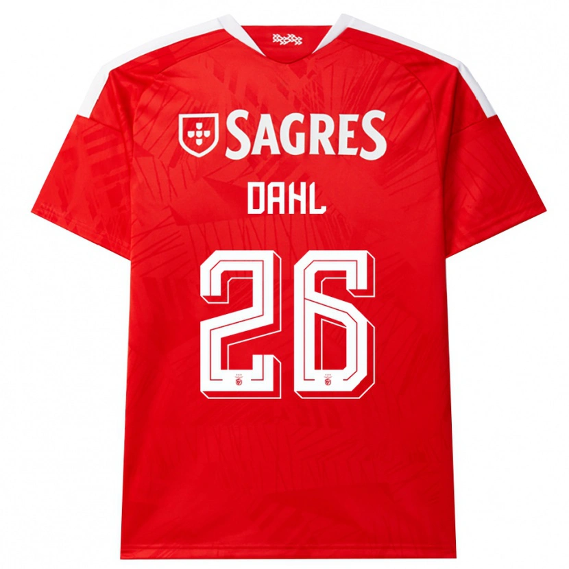 Danxen Barn Samuel Dahl #26 Röd Vit Gul Hemmatröja Matchtröjor 2026/27 Tröjor T-Tröja