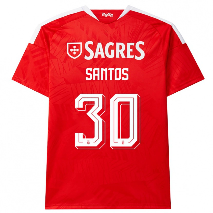 Danxen Barn Daniela Santos #30 Röd Vit Gul Hemmatröja Matchtröjor 2026/27 Tröjor T-Tröja