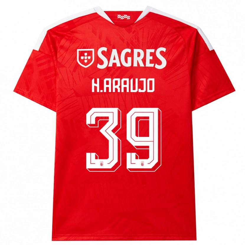 Danxen Barn Henrique Araujo #39 Röd Vit Gul Hemmatröja Matchtröjor 2026/27 Tröjor T-Tröja