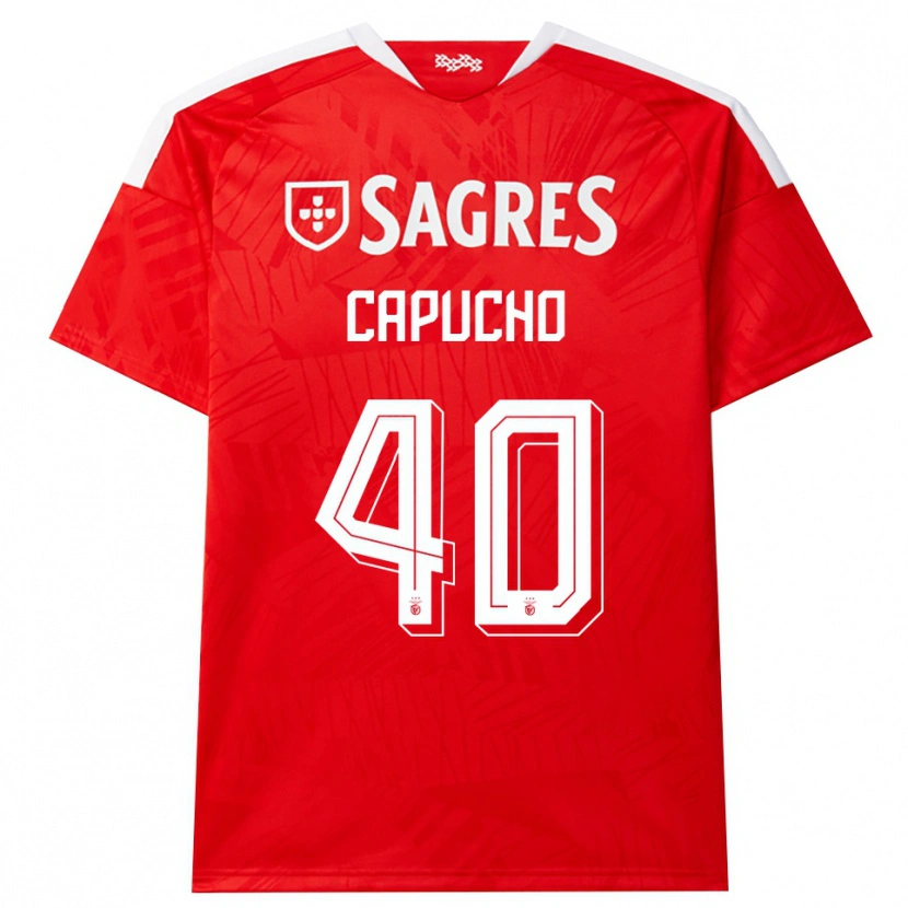 Danxen Barn João Capucho #40 Röd Vit Gul Hemmatröja Matchtröjor 2026/27 Tröjor T-Tröja