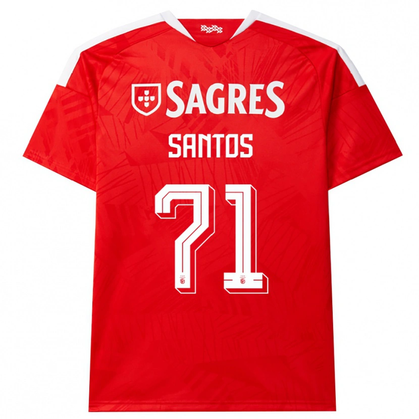Danxen Barn Leandro Santos #71 Röd Vit Gul Hemmatröja Matchtröjor 2026/27 Tröjor T-Tröja
