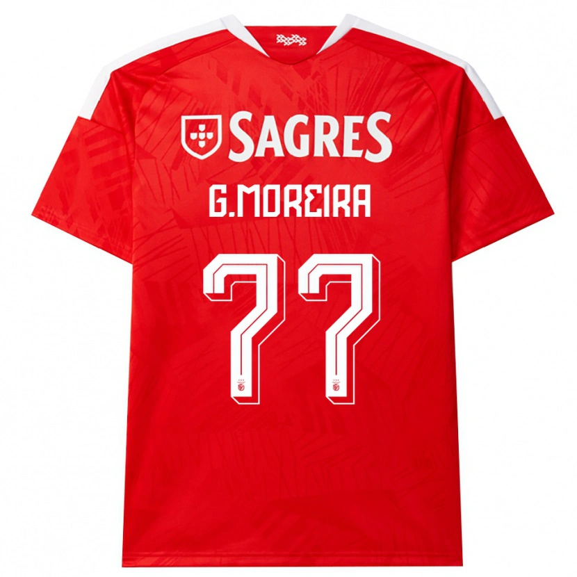 Danxen Barn Gonçalo Moreira #77 Röd Vit Gul Hemmatröja Matchtröjor 2026/27 Tröjor T-Tröja