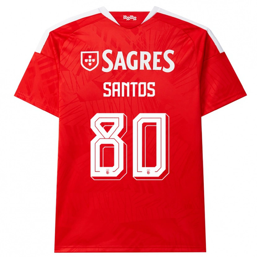 Danxen Barn Pedro Santos #80 Röd Vit Gul Hemmatröja Matchtröjor 2026/27 Tröjor T-Tröja