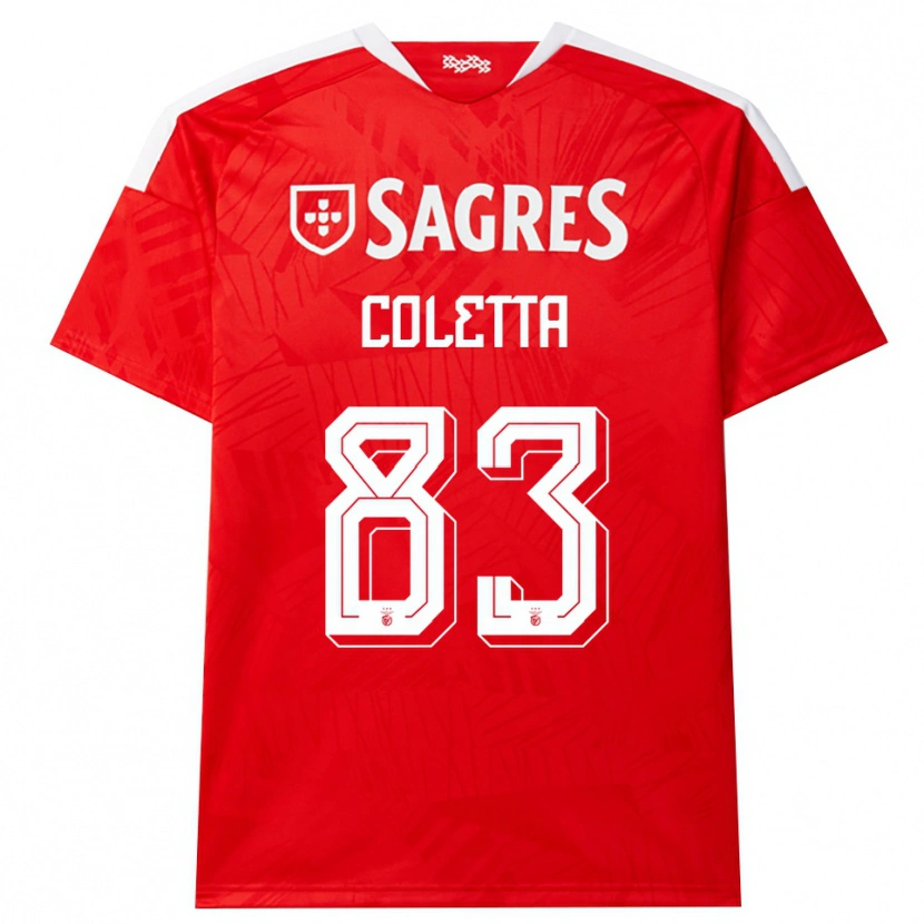 Danxen Barn Federico Coletta #83 Röd Vit Gul Hemmatröja Matchtröjor 2026/27 Tröjor T-Tröja