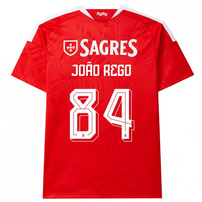 Danxen Barn João Rego #84 Röd Vit Gul Hemmatröja Matchtröjor 2026/27 Tröjor T-Tröja