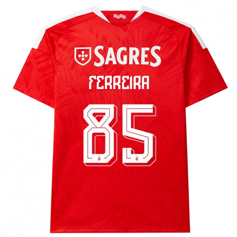 Danxen Barn Martim Ferreira #85 Röd Vit Gul Hemmatröja Matchtröjor 2026/27 Tröjor T-Tröja