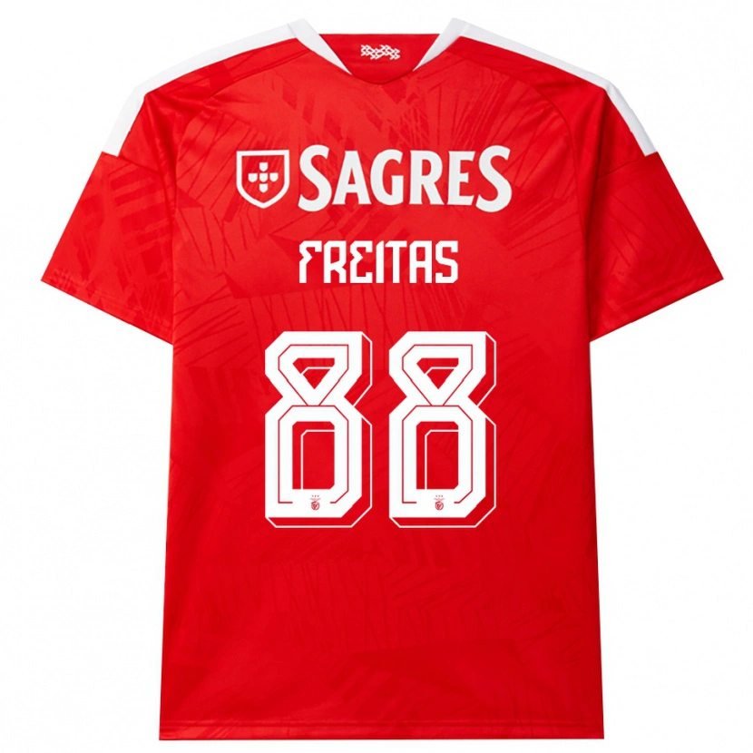 Danxen Barn Tiago Freitas #88 Röd Vit Gul Hemmatröja Matchtröjor 2026/27 Tröjor T-Tröja