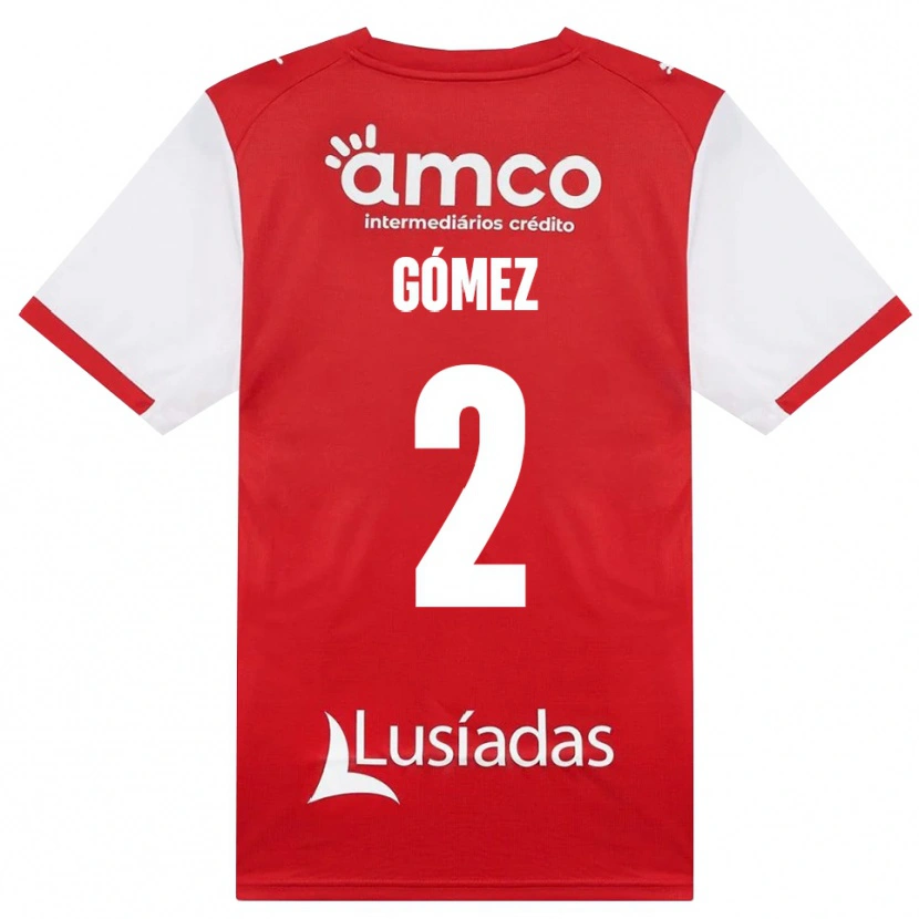 Danxen Barn Víctor Gómez #2 Vit Röd Svart Hemmatröja Matchtröjor 2026/27 Tröjor T-Tröja
