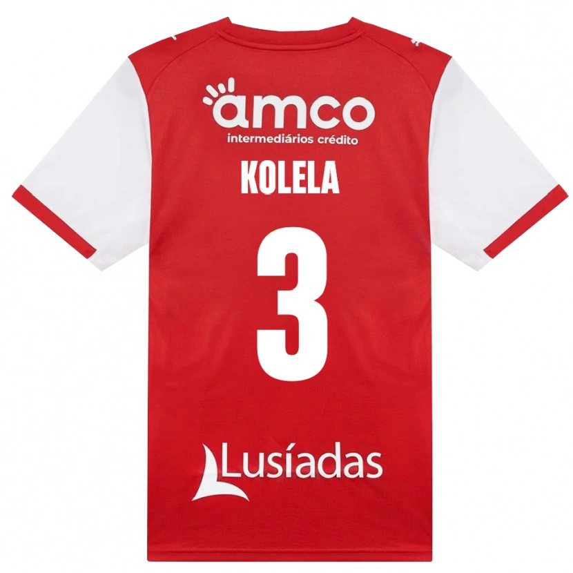 Danxen Barn Kyllian Kolela #3 Vit Röd Svart Hemmatröja Matchtröjor 2026/27 Tröjor T-Tröja