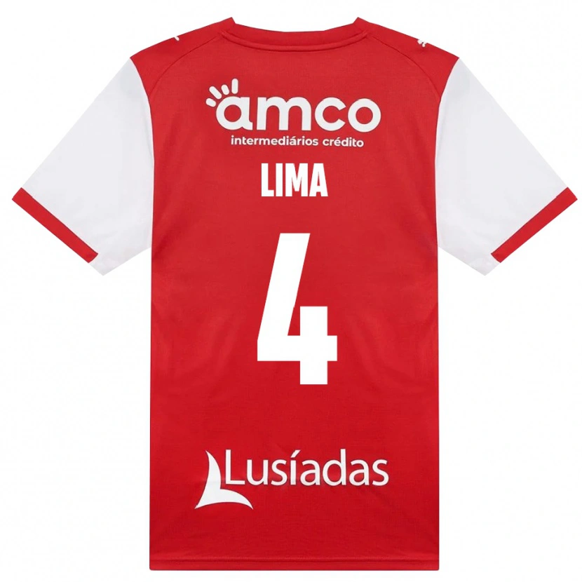 Danxen Barn Guilherme Lima #4 Vit Röd Svart Hemmatröja Matchtröjor 2026/27 Tröjor T-Tröja