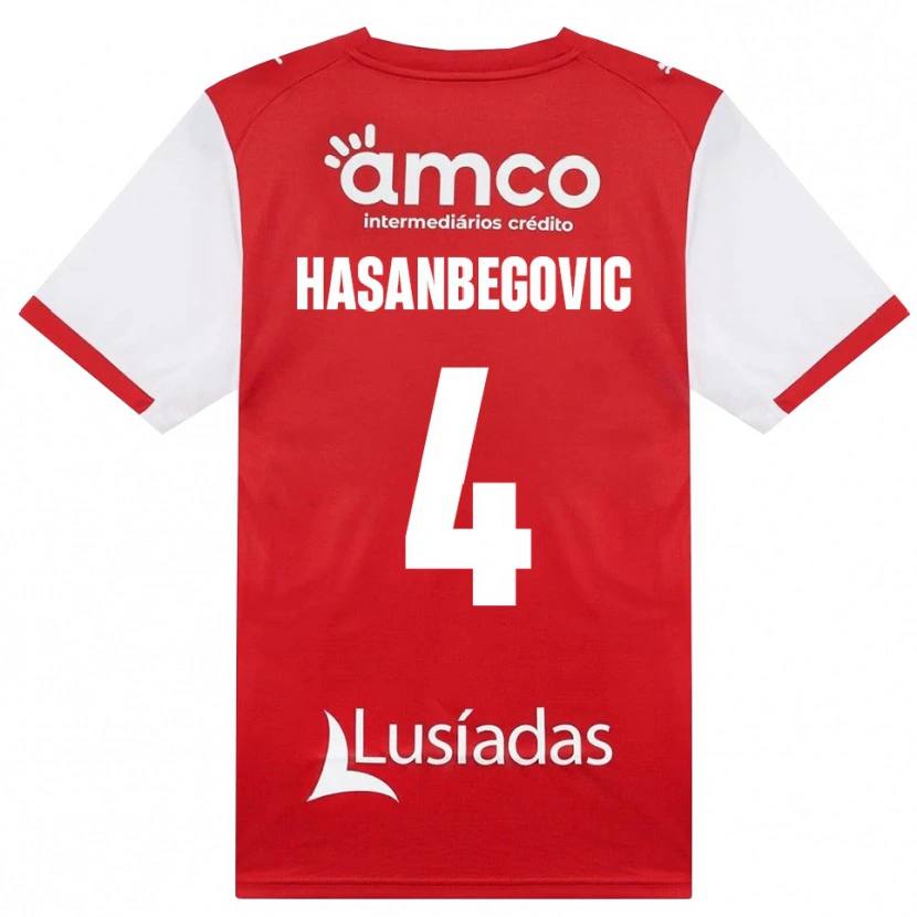 Danxen Barn Melisa Hasanbegović #4 Vit Röd Svart Hemmatröja Matchtröjor 2026/27 Tröjor T-Tröja