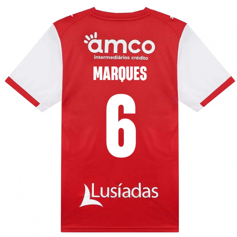 Danxen Barn Rodrigo Marques #6 Vit Röd Svart Hemmatröja Matchtröjor 2026/27 Tröjor T-Tröja