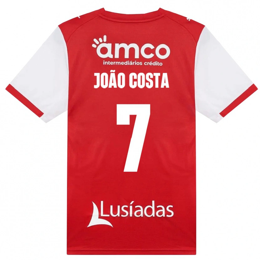 Danxen Barn João Costa #7 Vit Röd Svart Hemmatröja Matchtröjor 2026/27 Tröjor T-Tröja