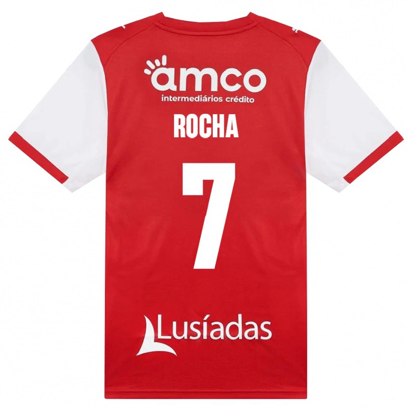 Danxen Barn Carolina Rocha #7 Vit Röd Svart Hemmatröja Matchtröjor 2026/27 Tröjor T-Tröja