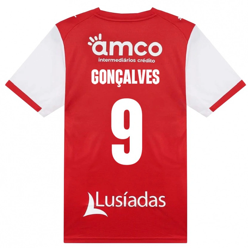 Danxen Barn João Gonçalves #9 Vit Röd Svart Hemmatröja Matchtröjor 2026/27 Tröjor T-Tröja