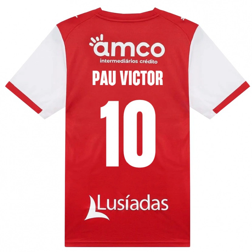 Danxen Barn Pau Víctor #10 Vit Röd Svart Hemmatröja Matchtröjor 2026/27 Tröjor T-Tröja