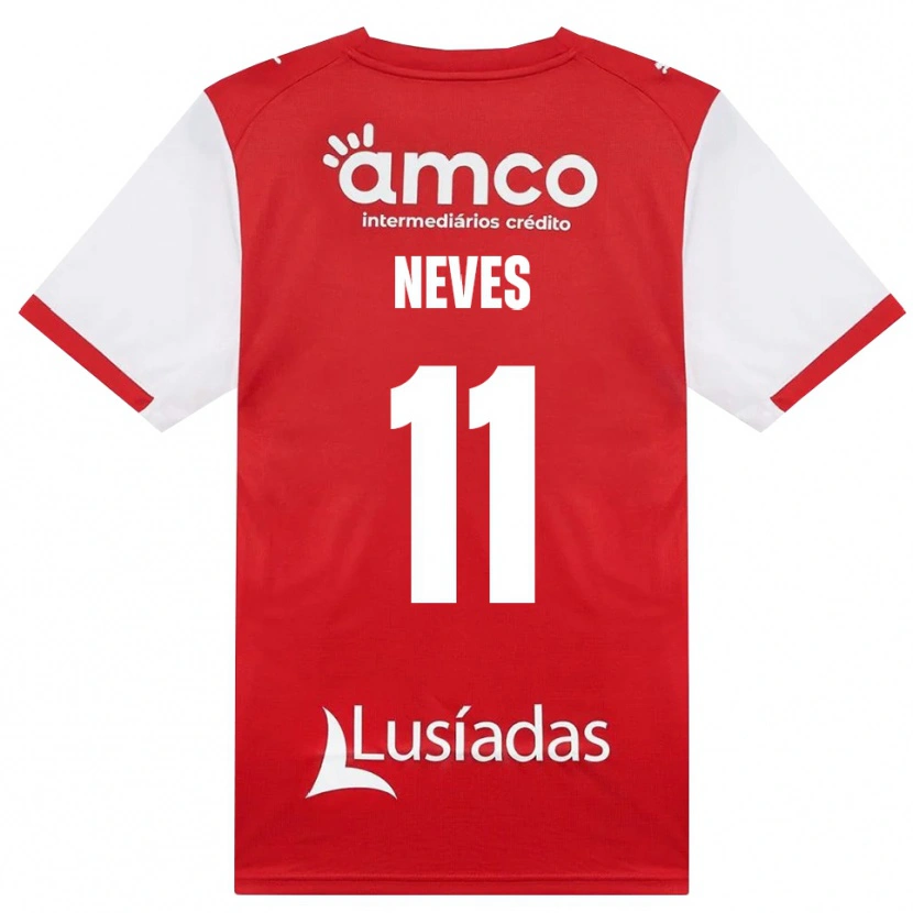 Danxen Barn Bernardo Neves #11 Vit Röd Svart Hemmatröja Matchtröjor 2026/27 Tröjor T-Tröja