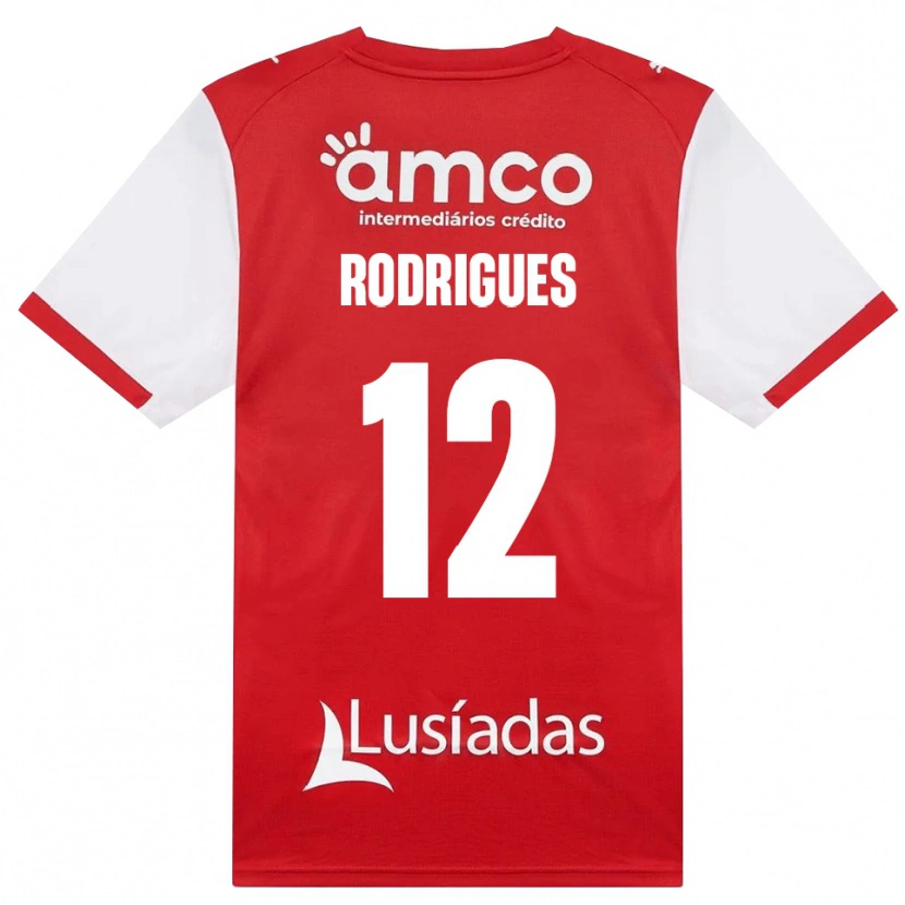 Danxen Barn David Rodrigues #12 Vit Röd Svart Hemmatröja Matchtröjor 2026/27 Tröjor T-Tröja