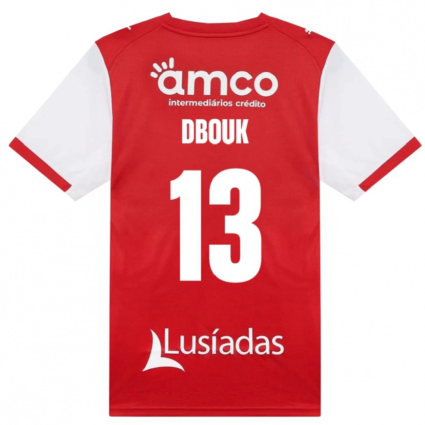 Danxen Barn Gabriel Dbouk #13 Vit Röd Svart Hemmatröja Matchtröjor 2026/27 Tröjor T-Tröja