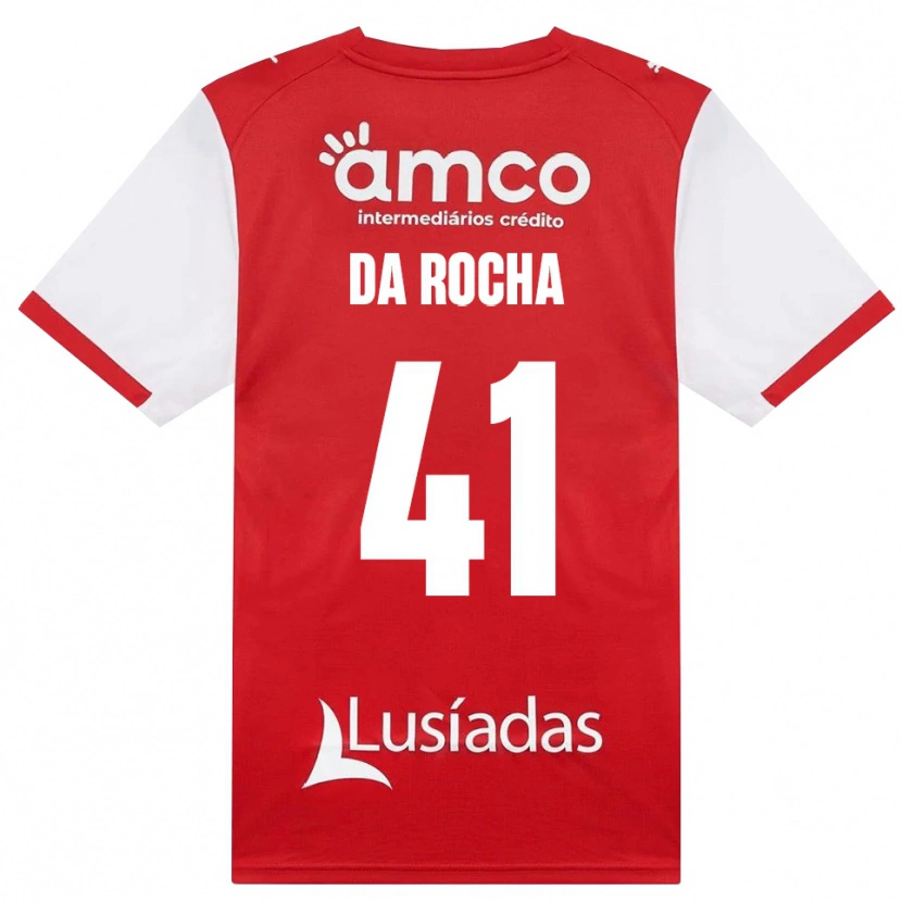 Danxen Barn Yanis Da Rocha #41 Vit Röd Svart Hemmatröja Matchtröjor 2026/27 Tröjor T-Tröja