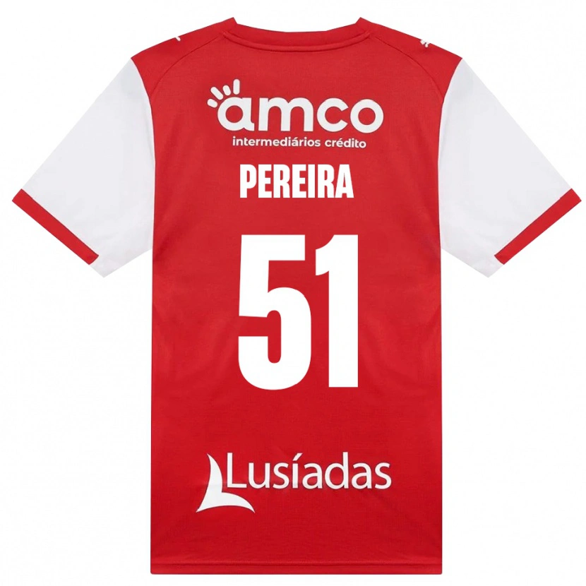 Danxen Barn Evy Pereira #51 Vit Röd Svart Hemmatröja Matchtröjor 2026/27 Tröjor T-Tröja