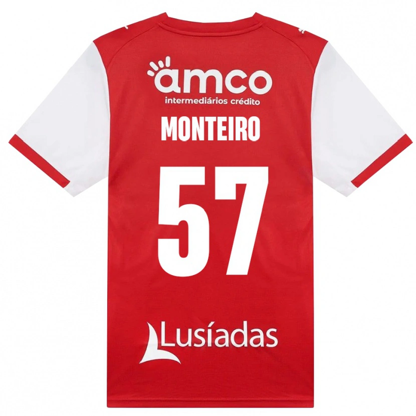 Danxen Barn Jordan Monteiro #57 Vit Röd Svart Hemmatröja Matchtröjor 2026/27 Tröjor T-Tröja