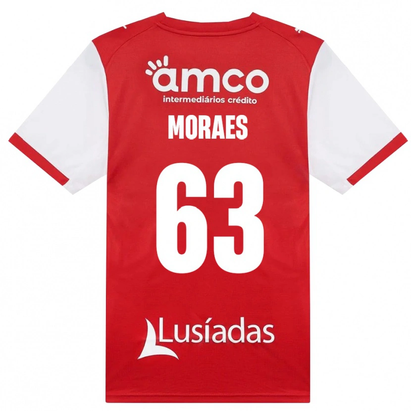 Danxen Barn Guilherme Moraes #63 Vit Röd Svart Hemmatröja Matchtröjor 2026/27 Tröjor T-Tröja