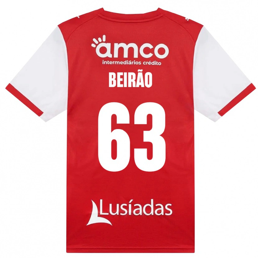 Danxen Barn Rodrigo Beirão #63 Vit Röd Svart Hemmatröja Matchtröjor 2026/27 Tröjor T-Tröja
