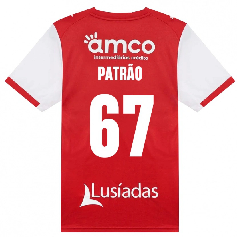 Danxen Barn Afonso Patrão #67 Vit Röd Svart Hemmatröja Matchtröjor 2026/27 Tröjor T-Tröja
