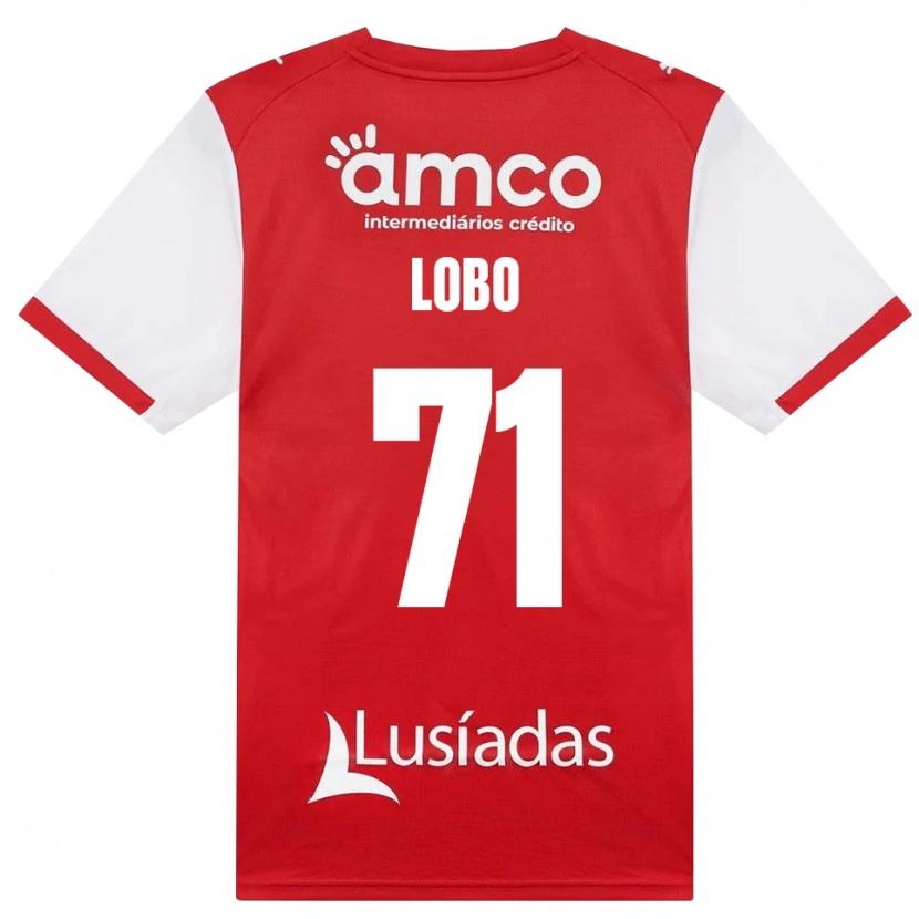Danxen Barn Diogo Lobo #71 Vit Röd Svart Hemmatröja Matchtröjor 2026/27 Tröjor T-Tröja