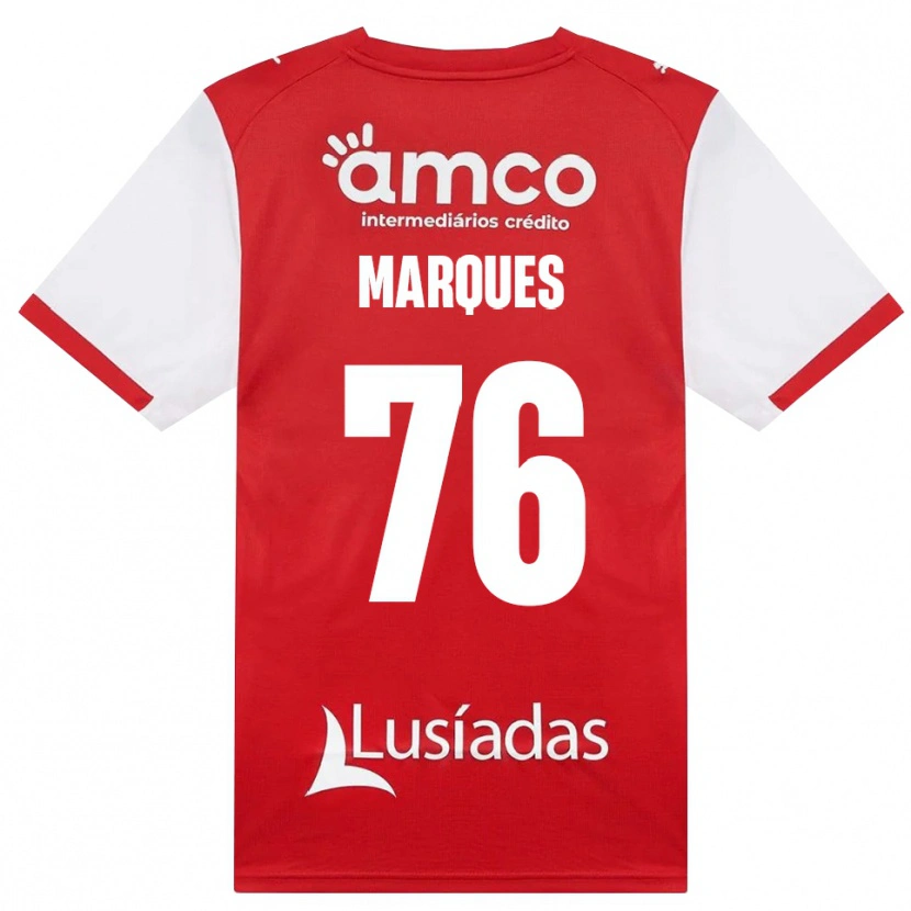 Danxen Barn Tomás Marques #76 Vit Röd Svart Hemmatröja Matchtröjor 2026/27 Tröjor T-Tröja