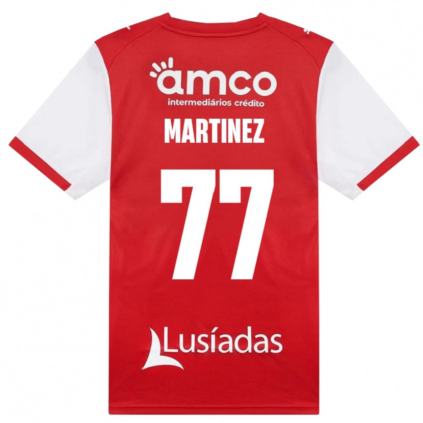 Danxen Barn Gabri Martínez #77 Vit Röd Svart Hemmatröja Matchtröjor 2026/27 Tröjor T-Tröja
