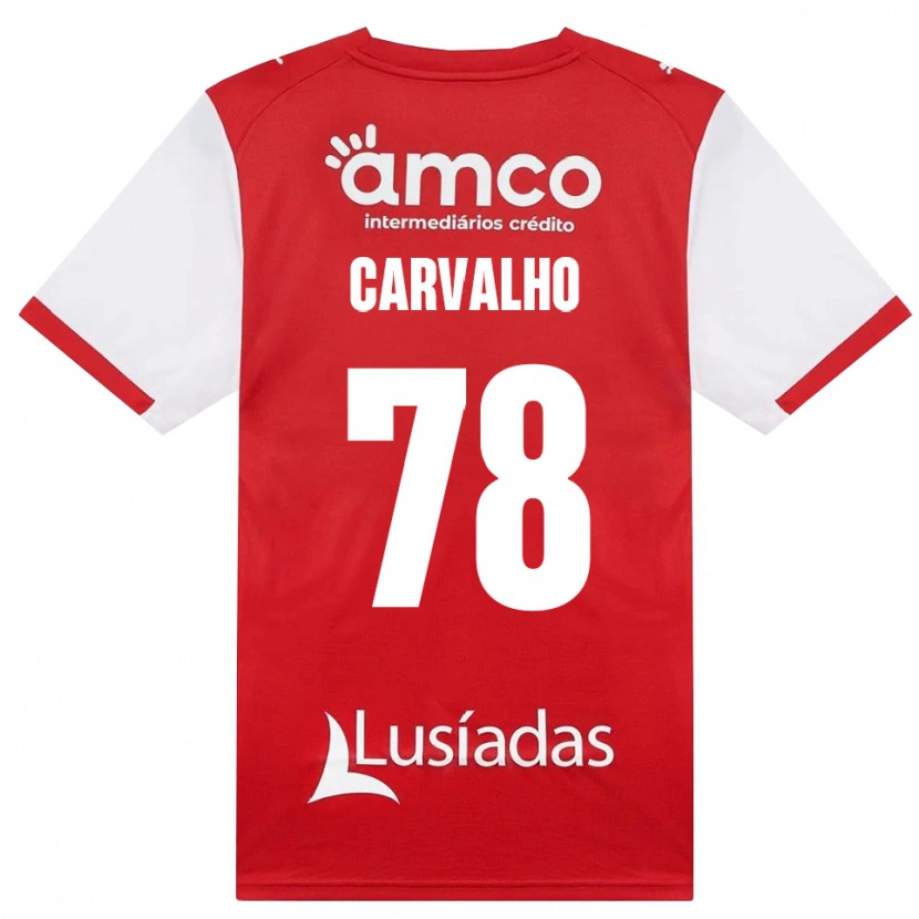 Danxen Barn João Carvalho #78 Vit Röd Svart Hemmatröja Matchtröjor 2026/27 Tröjor T-Tröja
