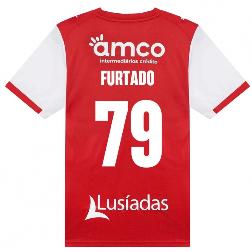 Danxen Barn Rúben Furtado #79 Vit Röd Svart Hemmatröja Matchtröjor 2026/27 Tröjor T-Tröja