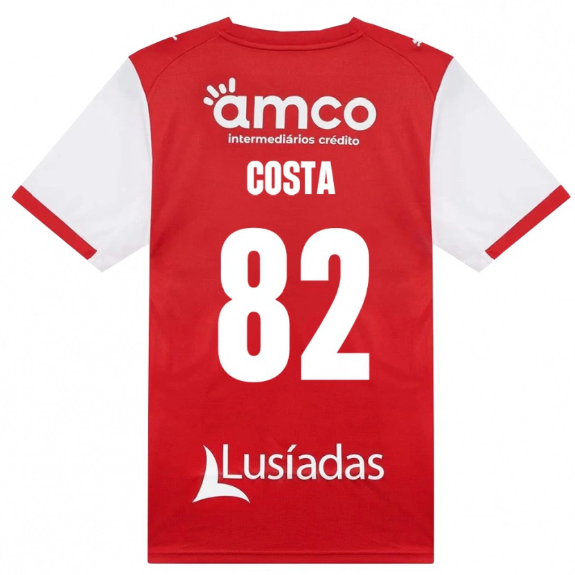 Danxen Barn Gui Costa #82 Vit Röd Svart Hemmatröja Matchtröjor 2026/27 Tröjor T-Tröja