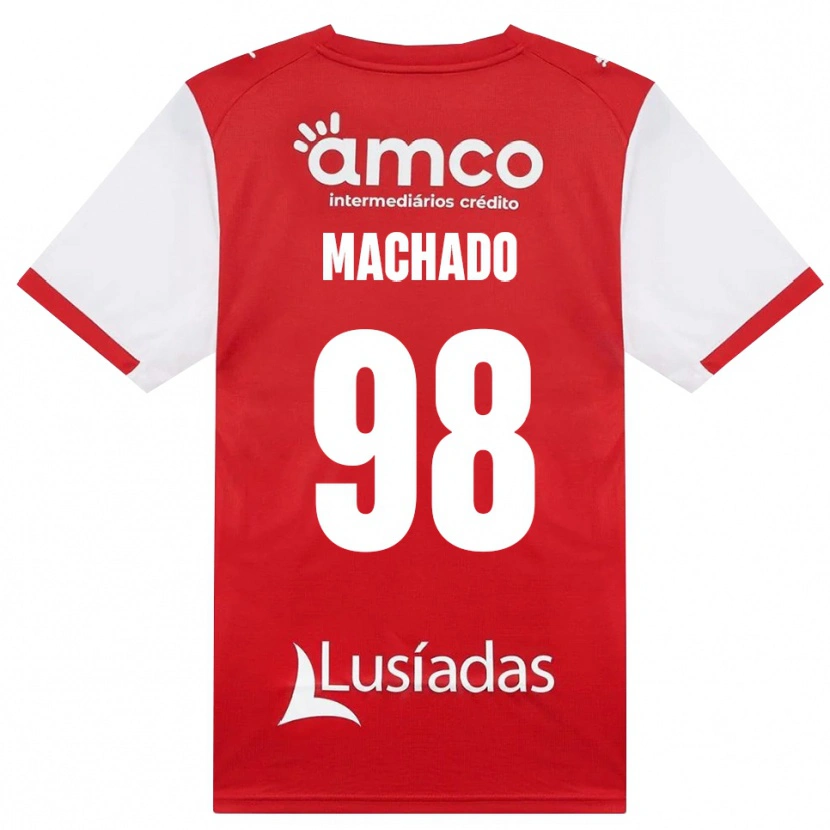 Danxen Barn Gonçalo Machado #98 Vit Röd Svart Hemmatröja Matchtröjor 2026/27 Tröjor T-Tröja