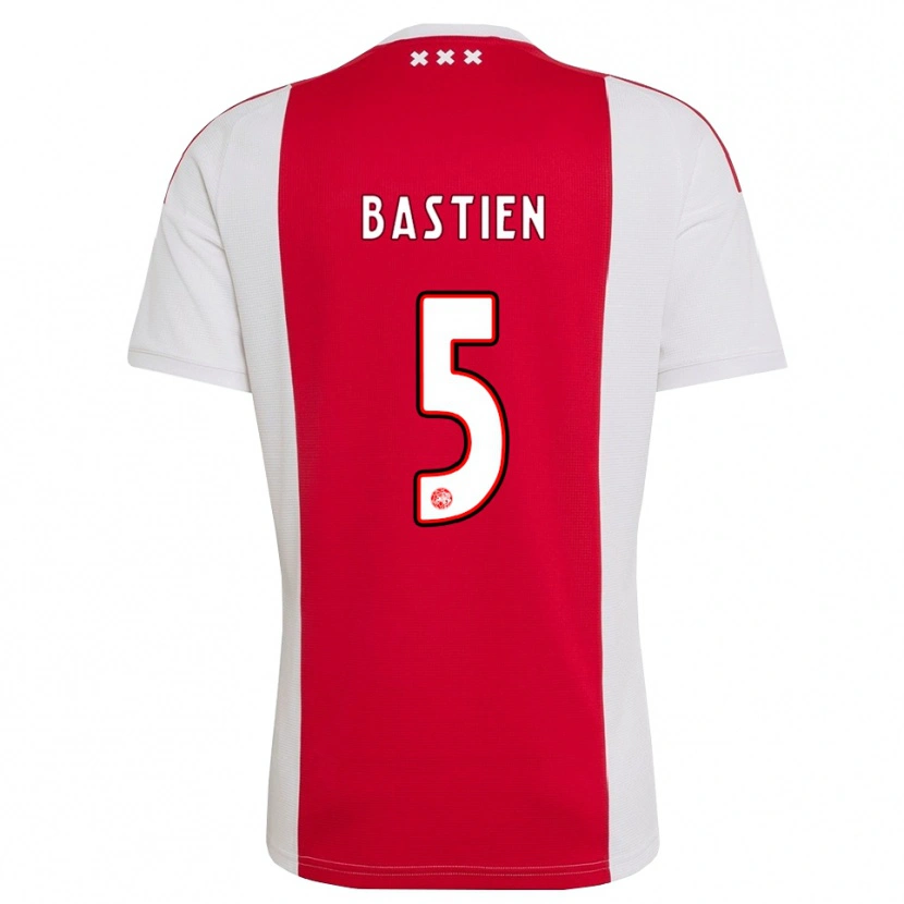 Danxen Barn Joshua Bastien #5 Röd Vit Gul Hemmatröja Matchtröjor 2026/27 Tröjor T-Tröja