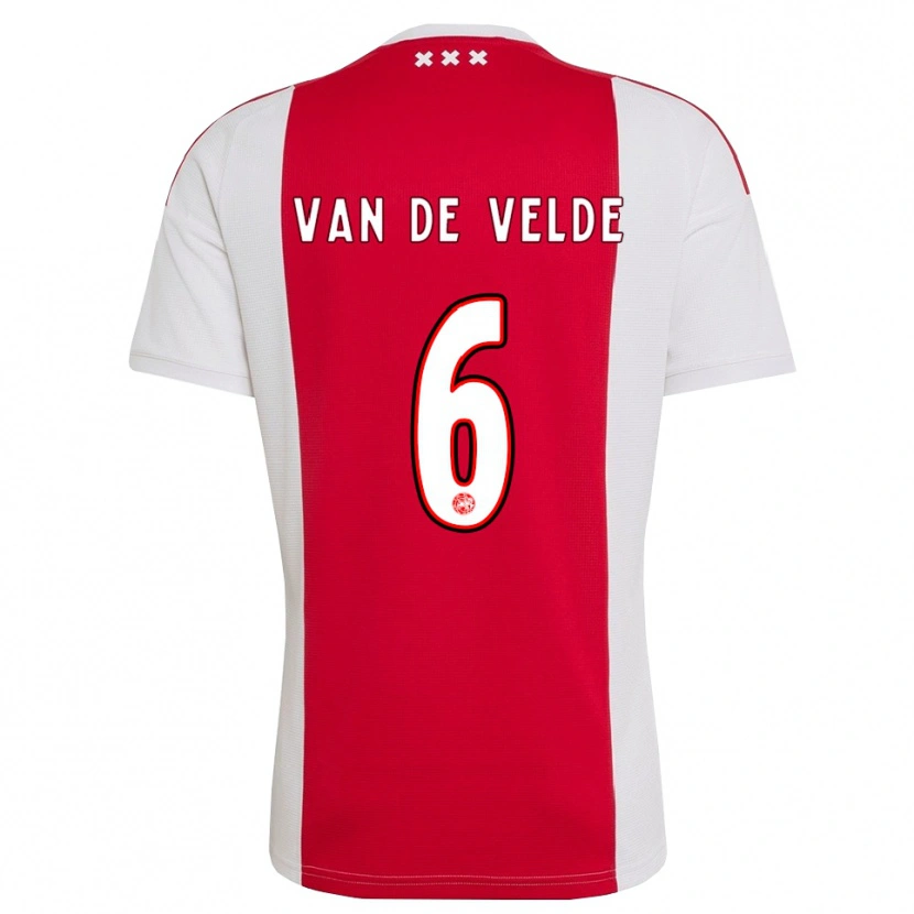 Danxen Barn Jonna Van De Velde #6 Röd Vit Gul Hemmatröja Matchtröjor 2026/27 Tröjor T-Tröja