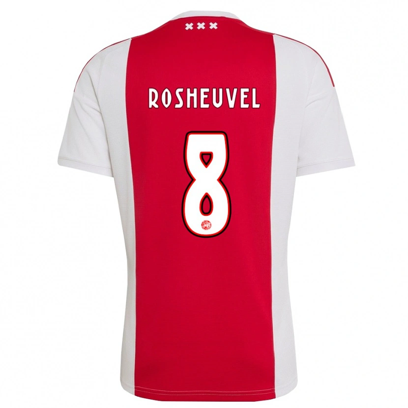 Danxen Barn Darren Rosheuvel #8 Röd Vit Gul Hemmatröja Matchtröjor 2026/27 Tröjor T-Tröja