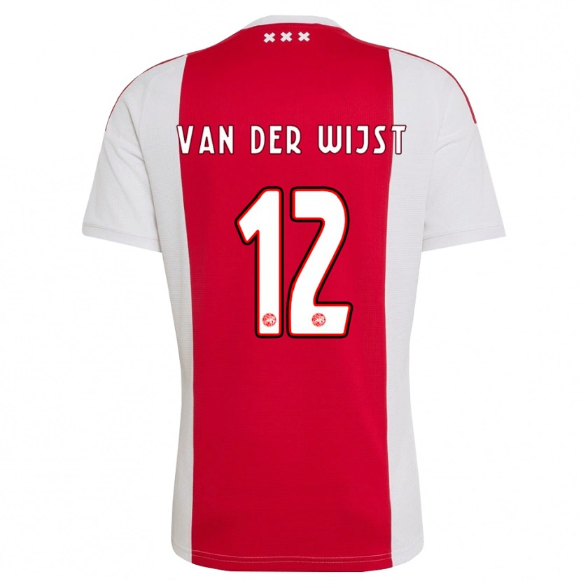 Danxen Barn Giovanni Van Der Wijst #12 Röd Vit Gul Hemmatröja Matchtröjor 2026/27 Tröjor T-Tröja