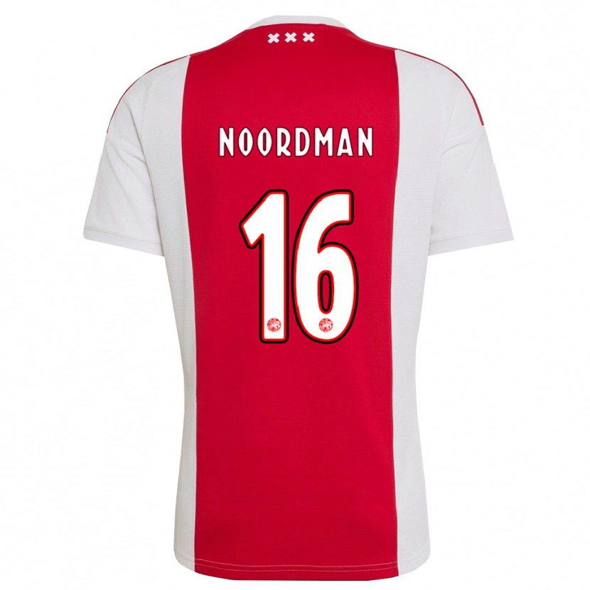 Danxen Barn Danique Noordman #16 Röd Vit Gul Hemmatröja Matchtröjor 2026/27 Tröjor T-Tröja