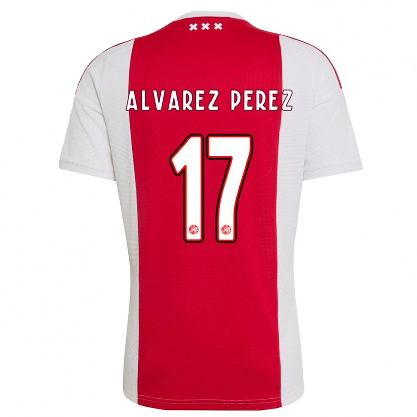 Danxen Barn Marley Álvarez Pérez #17 Röd Vit Gul Hemmatröja Matchtröjor 2026/27 Tröjor T-Tröja